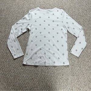 Christopher Banks Cotton Long Sleeve Womens Small White Penguin Print NWOT